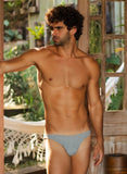 Modus Vivendi Ribbed Cotton Low Cut Brief Grey - BANG & STRIKE (view 8)