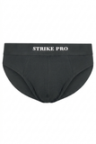 STRIKE PRO Core Cotton Hip Brief in Graphite grey, front product shot