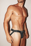 STRIKE PRO Core Cotton Jockstrap in Graphite grey, lifestyle view on model